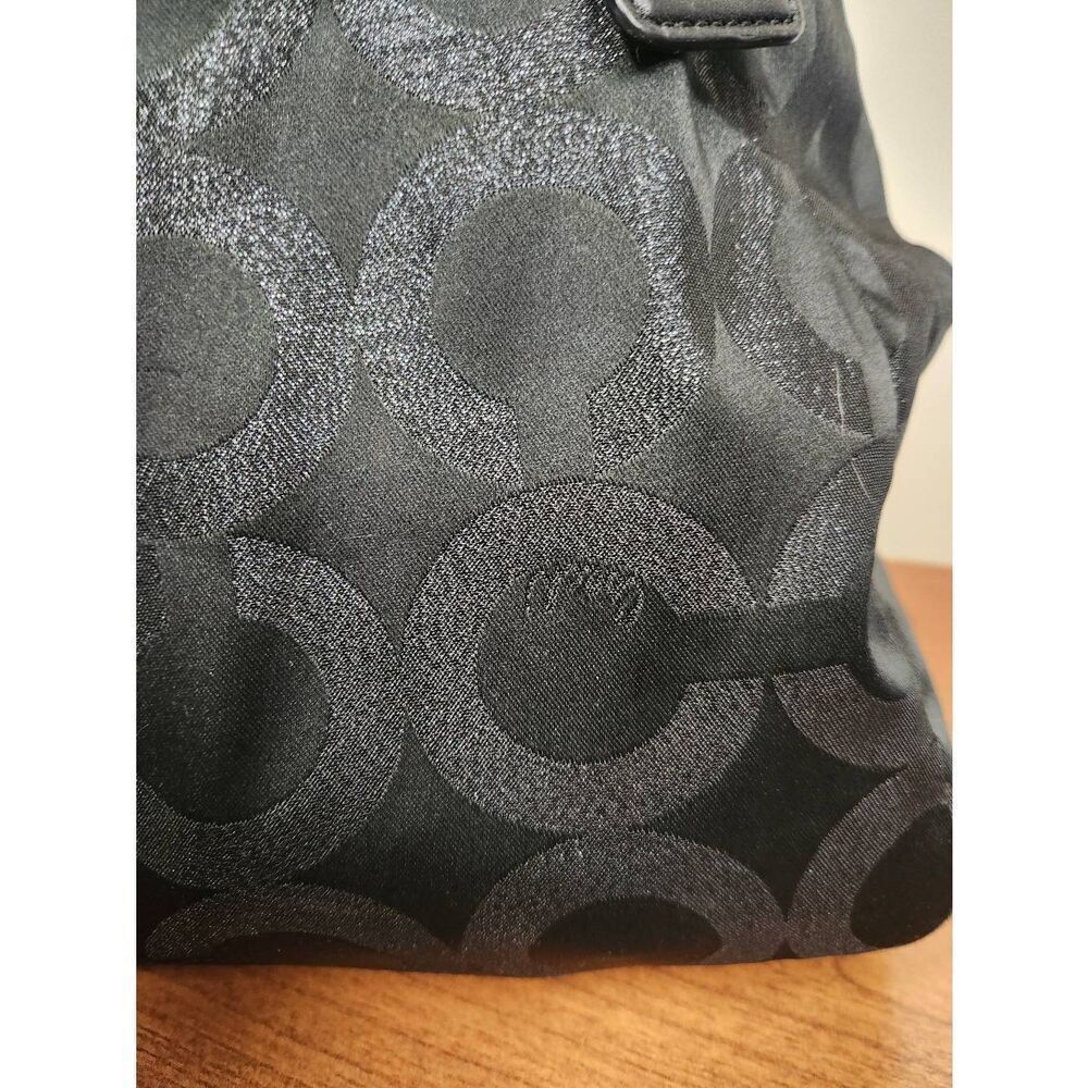 Coach Mia Op Art Lurex Black Canvas Tote 15746 - Picture 3 of 13